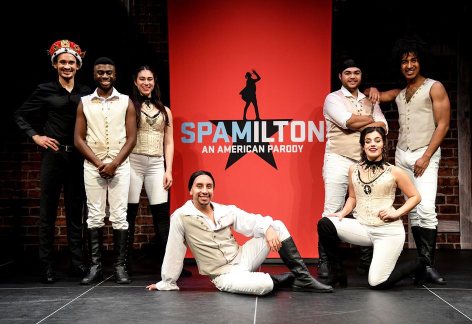 The cast of Spamilton